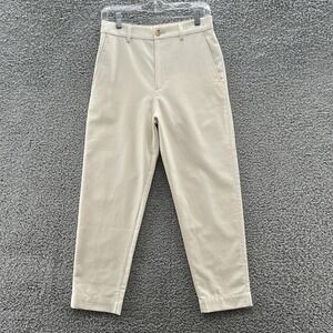 6397 Pants Women 2 Cream Carly Cotton Tapered Trouser Minimalist High Rise Ankle